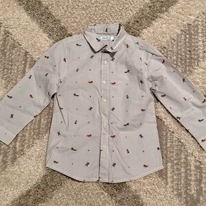 Mayoral Light Gray Toddler Button Down